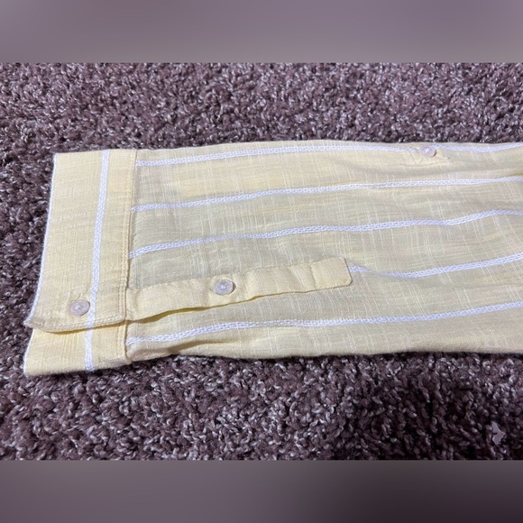 Nine West Yellow Striped Blouse - Picture 8 of 11